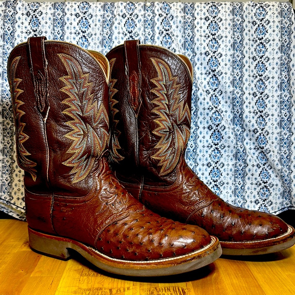 lucchese 2000 Ostrich full quill roper boots 12EE